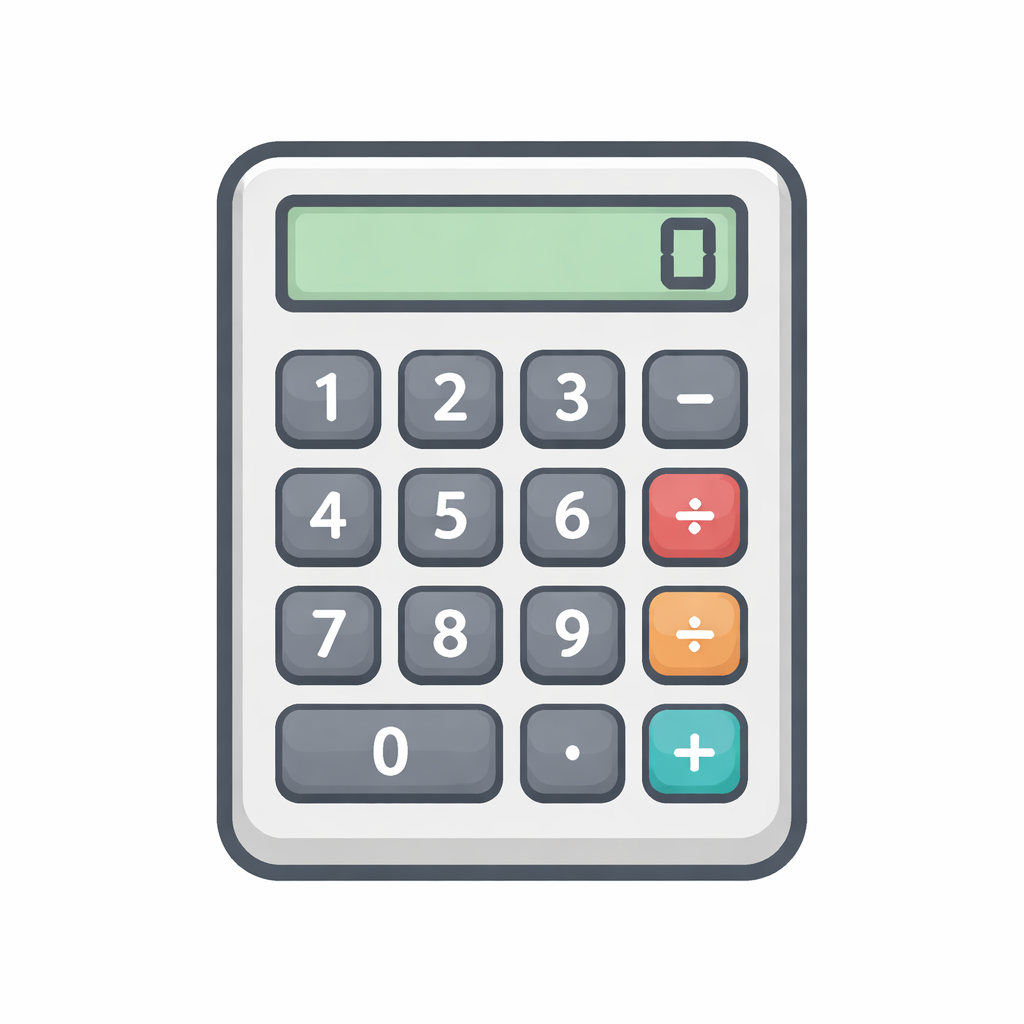 easy calcのアイコン。カラフルな計算機のイラストです。