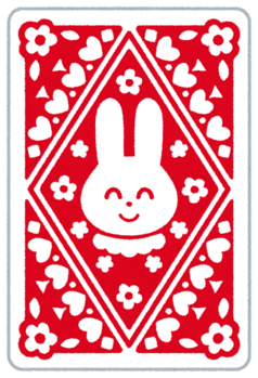 タイトル画像: ウサギがデザインされた、カード裏面のイラストです。